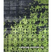 Ковер для жилой комнаты Flora Leo 200x290 (черный/зеленый)