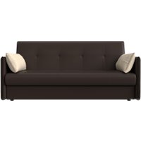 Диван Лига диванов Лига-018 117888 (экокожа коричневый/подушки бежевый)