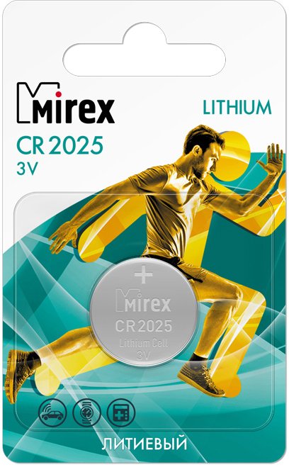 

Батарейка Mirex CR2025 литиевая блистер 1 шт 23702-CR2025-E1