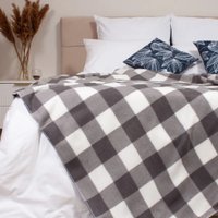 Плед Casa Conforte London 170x200 6155407 (клетка серая)