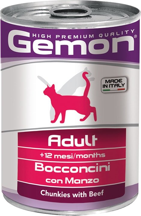 

Консервированный корм для кошек Gemon Chunkies Adult Beef 415 г
