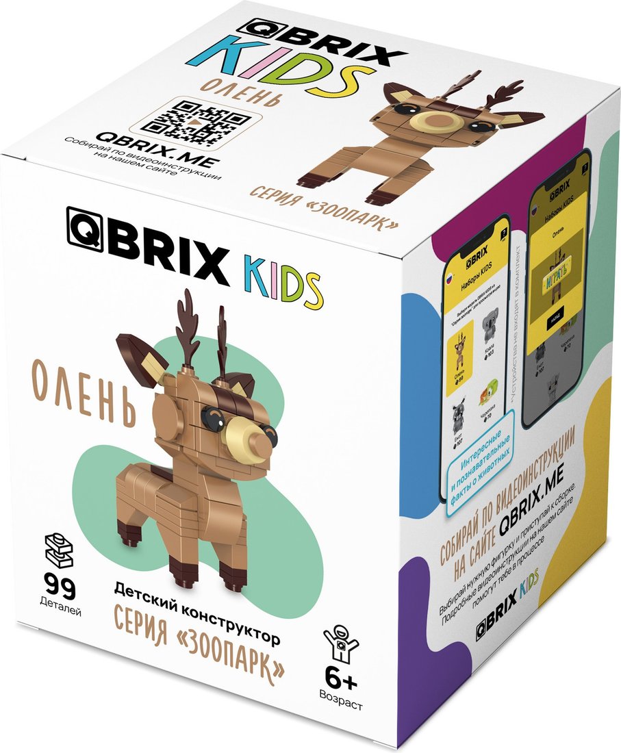 Конструктор QBRIX Kids Зоопарк. Олень 30045