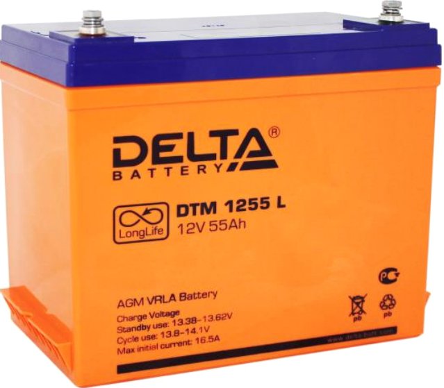 

Аккумулятор для ИБП Delta DTM 1255 L (12В/55 А·ч)