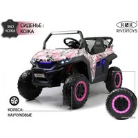 Электромобиль RiverToys T777TT 4WD (розовый камуфляж)