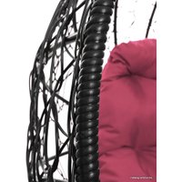 Кресло M-Group Кокос на подставке 11590408 (черный ротанг/розовая подушка)