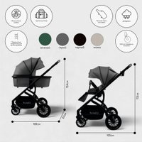 Универсальная коляска Bubago Lotta BG 150-3 (3 в 1, темно-серый)