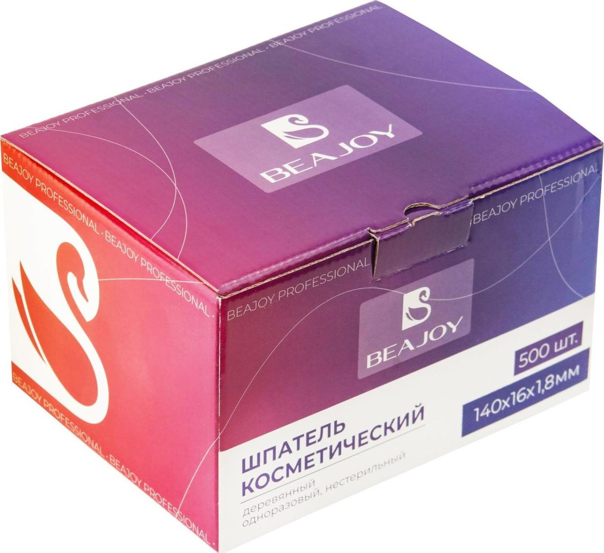 Шпатель деревянный Beajoy Косметический нестерильный 140x16x1.8мм (500 шт)