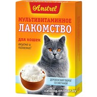 Лакомство для кошек Amstrel со вкусом деревенского творога со сметаной (90 шт)