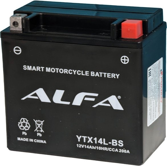 

Мотоциклетный аккумулятор ALFA YTX14L-BS (14 А·ч)