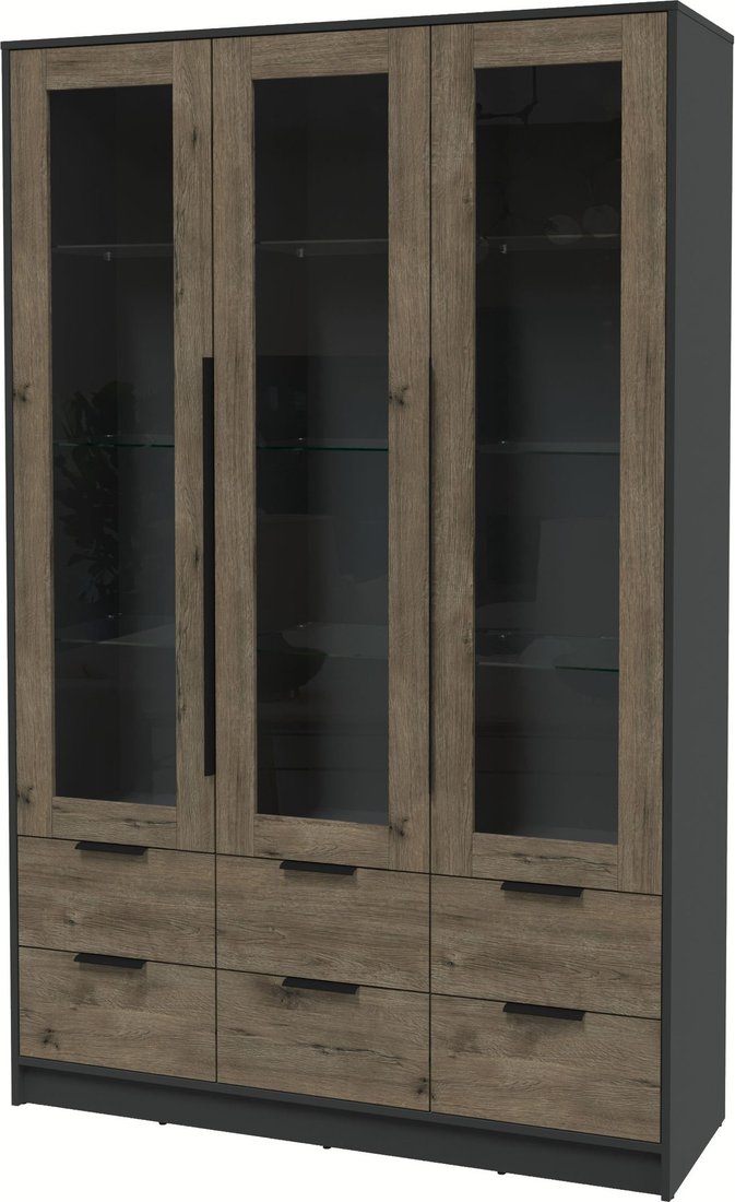 

Шкаф-витрина Интерлиния Концепт КТ-ШВ3 (дуб веллингтон/антрацит)