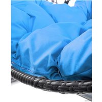 Подвесное кресло M-Group Для двоих Люкс 11510303 (серый ротанг/голубая подушка)