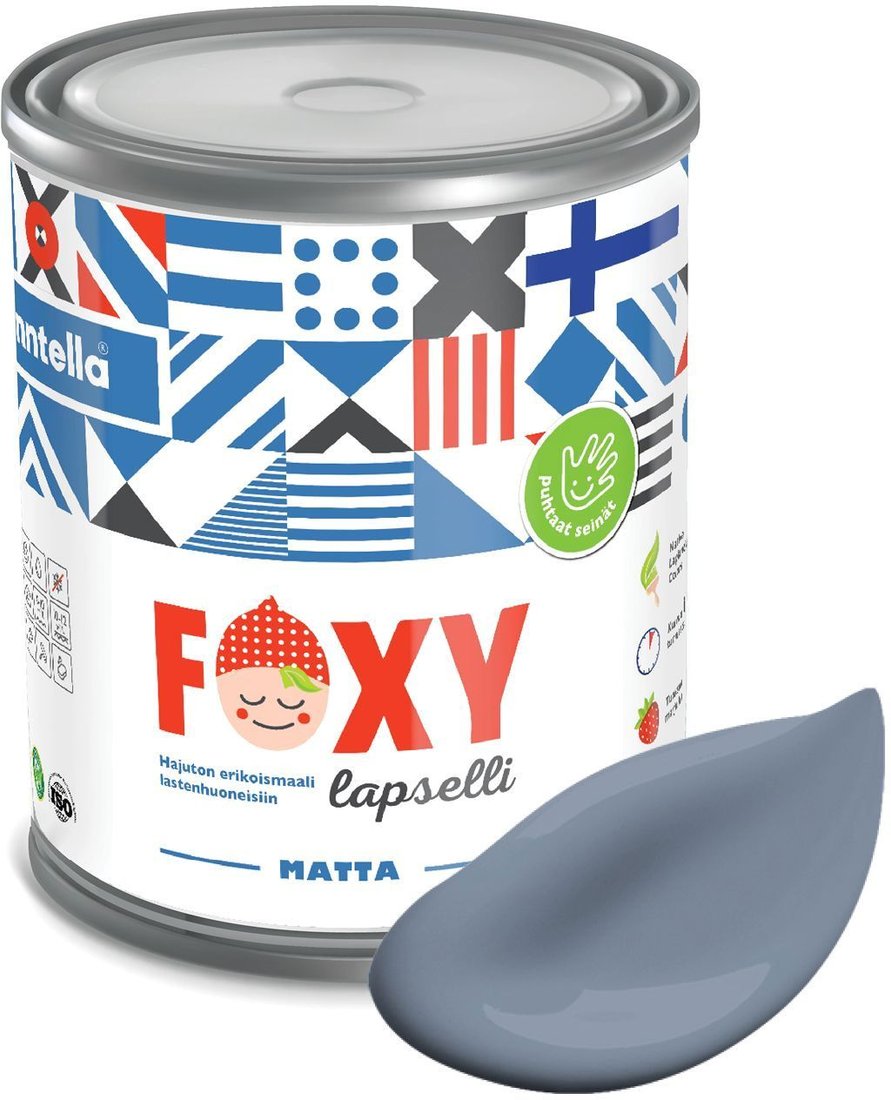 

Краска Finntella Foxy Lapselli Matte Kangas F-50-1-1-FL296 0.9 л (серый)