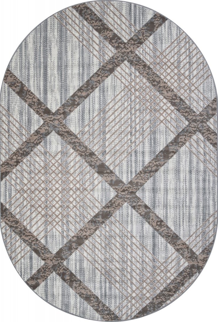 Ковер для жилой комнаты Merinos Sierra F351-OVAL-CREAM-BLUE (1.5х1.9)
