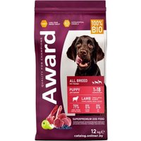 Сухой корм для собак Award Puppy All Breed для щенков всех пород с ягненком и индейкой с добавлением яблока и черники 12 кг