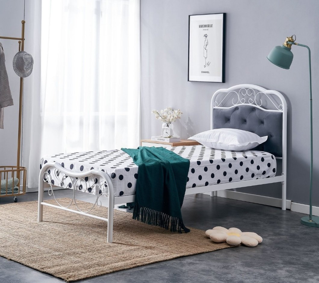 

Кровать Halmar Fabrizia 90x200 (серый/белый)