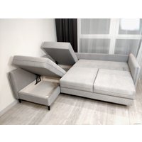 Угловой диван Nord Star Айва Краш правый (велюр, бирюзовый)