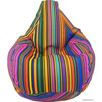 Кресло-мешок LoftyHome Груша L (велюр, штрихи принт)