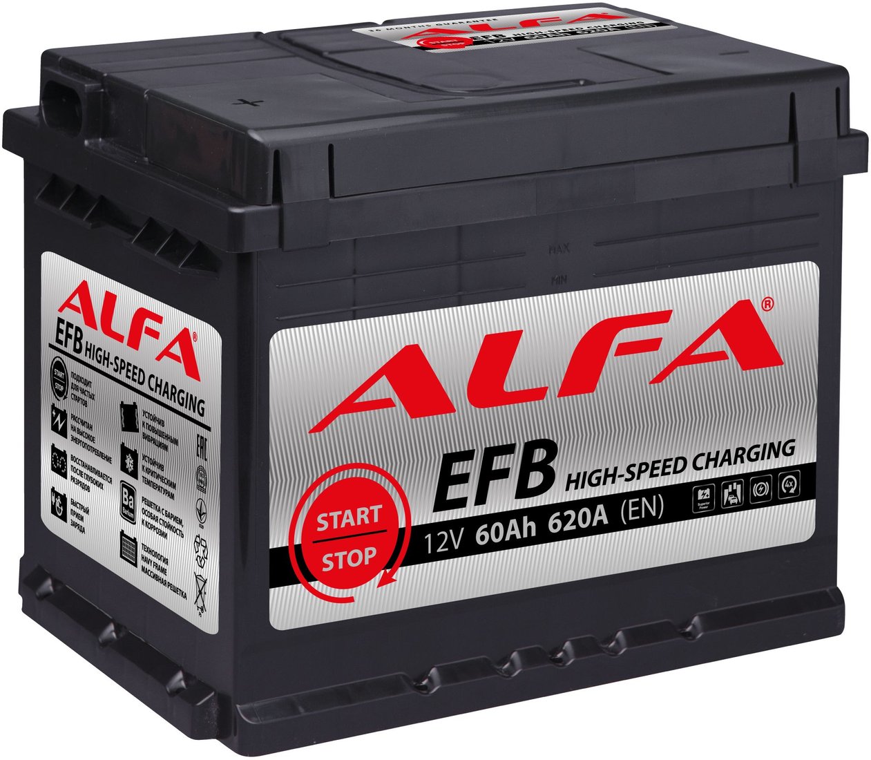 

Автомобильный аккумулятор Alfa Battery EFB R ALefb 60.0 Low (60 А/ч)