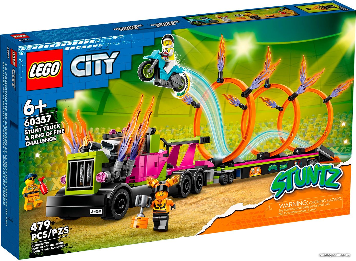 Конструктор LEGO City 60357 Трюковый грузовик и огненное кольцо