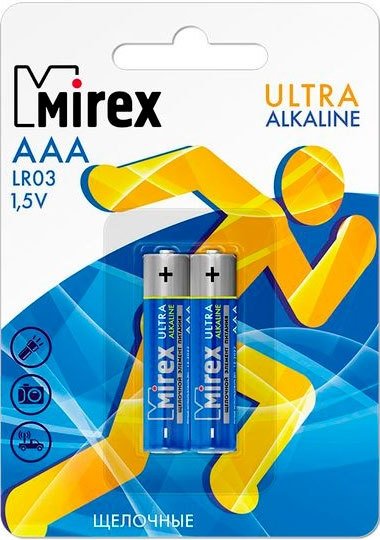 

Батарейка Mirex Ultra Alkaline AAA 2 шт LR03-E2