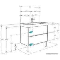  Акватон Тумба с умывальником Сканди 70 1A2519K0SDB20 (белый/дуб верона)