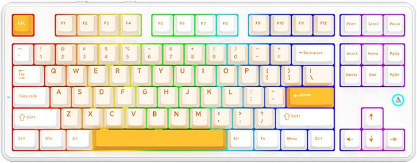 Клавиатура Ajazz AK870 V2 (желтый/белый, Ajazz Daydream)