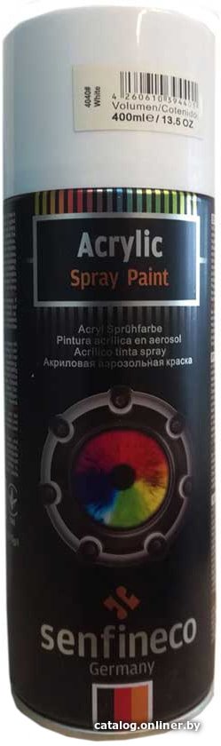 Автомобильная краска Senfineco Acrylic белый глянцевый 400мл 4040