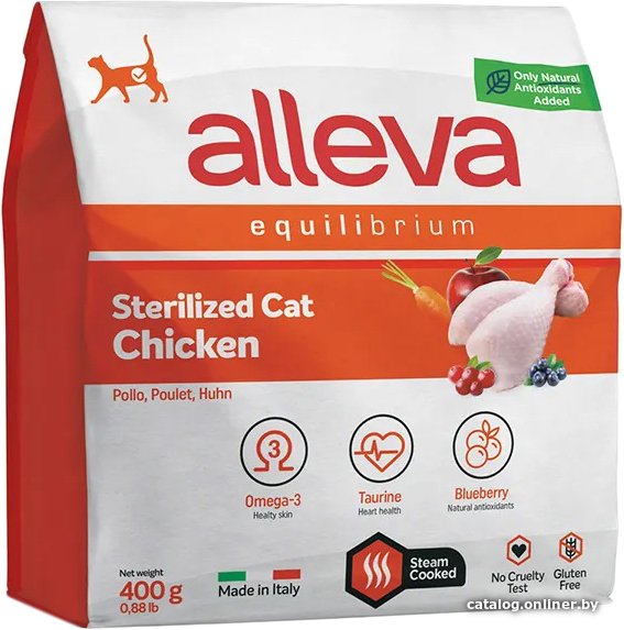 Сухой корм для кошек Alleva Equilibrium Sterilized Chicken (Курица) 400 г