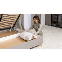 Кровать Mobi Амьен 11.44 160x200 (белый PE шагрень/веллюто капучино AG 707 ПВХ)