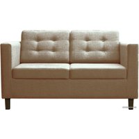 Диван Brioli Дилли клетка Д двухместный (рогожка, J2 бежевый/темные ножки)