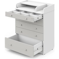 Детский комод Атон Мебель Maks ЛДСП 800/5 с органайзером (белая аляска/серый шелк)