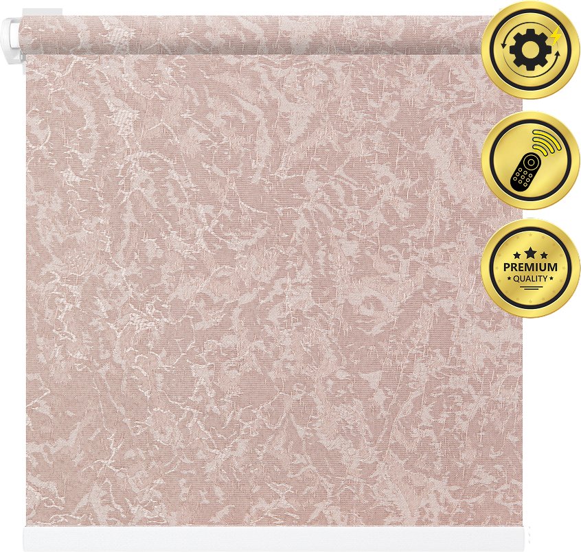 

Рулонная электроштора НеоФьюжен Джерси 180х250 левая (пыльная роза, белая фурнитура)