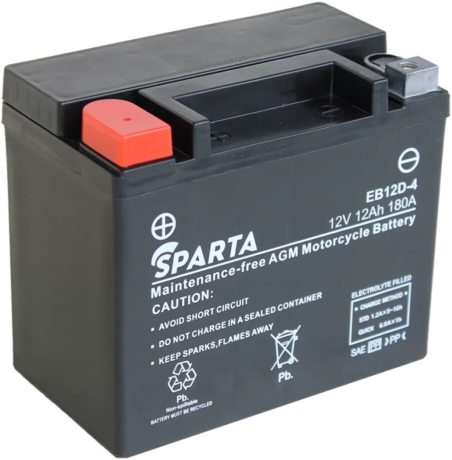 Мотоциклетный аккумулятор Sparta EB12D-4,YTX12-BS,YTX14-BS (12 А·ч)