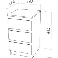 Тумба НК-Мебель Stern Т-9 3-я 72677771 (белый)