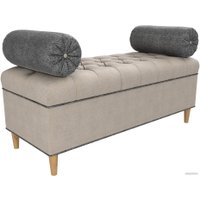 Банкетка Лига диванов Глория 113684 (рогожка бежевый/серый/серый)