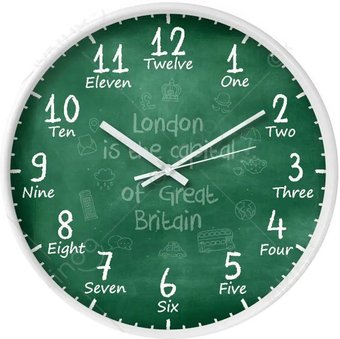 Настенные часы Kinda 777717115 (школьная доска - английский)