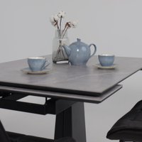 Кухонный стол Lepremo AV 2119 МДФ+керамика раздвижной 1200-1800x800 (серый матовый Larka Grey/черный)