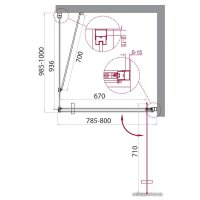 Душевой уголок BelBagno MARMI-AH-1-80/100-C-Cr (прозрачное стекло)