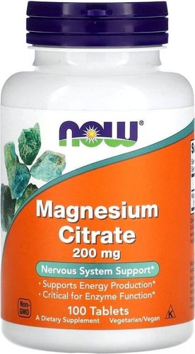 Витамины, минералы Now Foods Магний цитрат/Magnesium Citrate 200 мг (100 таблеток)