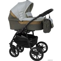 Универсальная коляска Alis Alvaro F (3 в 1, Al 06, коричневый/светло-бежевый/золотая кожа)