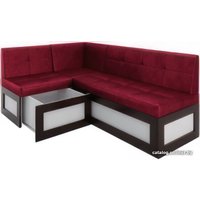 Угловой диван Мебель-АРС Нотис левый 187x82x112 (бархат красный Star Velvet 3 Dark Red)