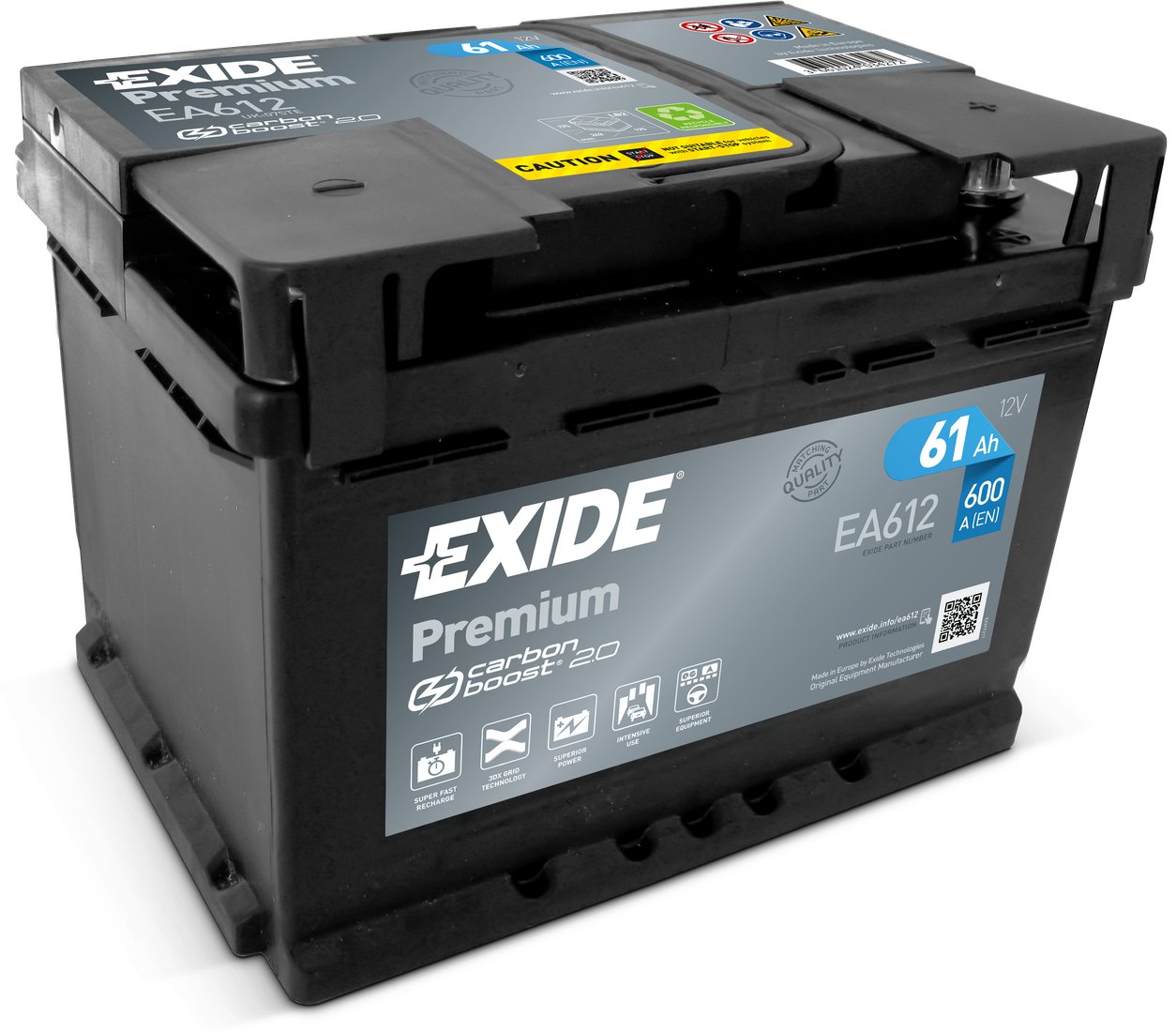 

Автомобильный аккумулятор Exide Premium EA612 (61 А·ч)