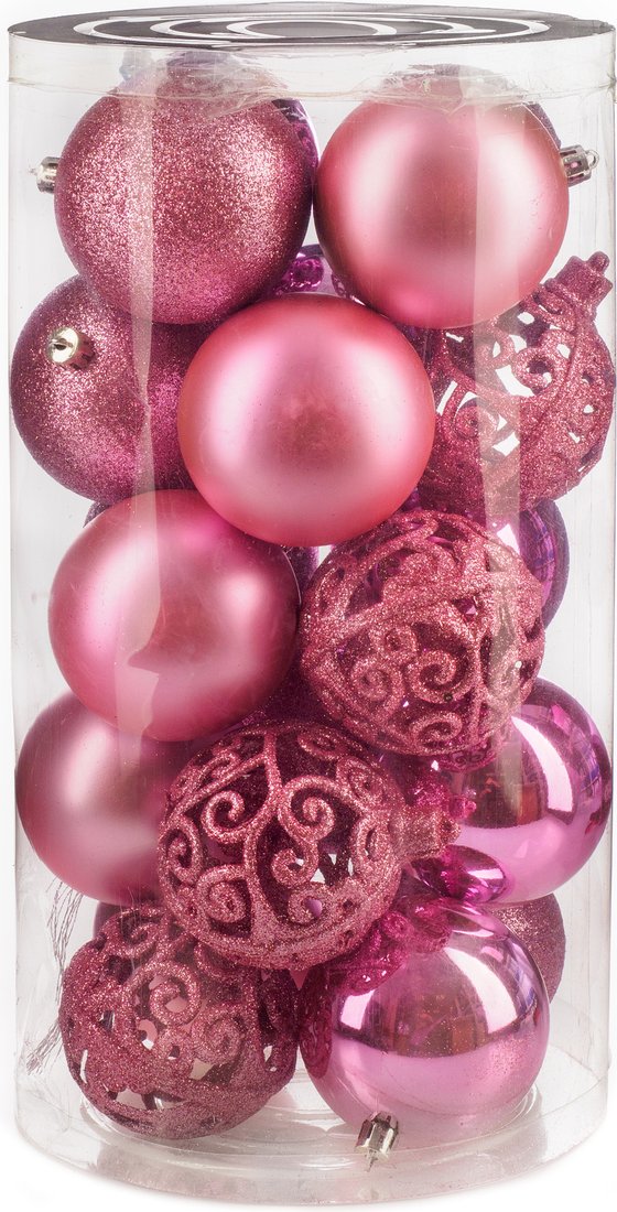 

Елочная игрушка Ausini VT25-04018-7 (розовый, 20 шт)