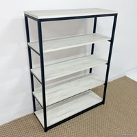 Стеллаж Millwood Лофт CH-5 800x300x1100 (дуб белый craft/черный)