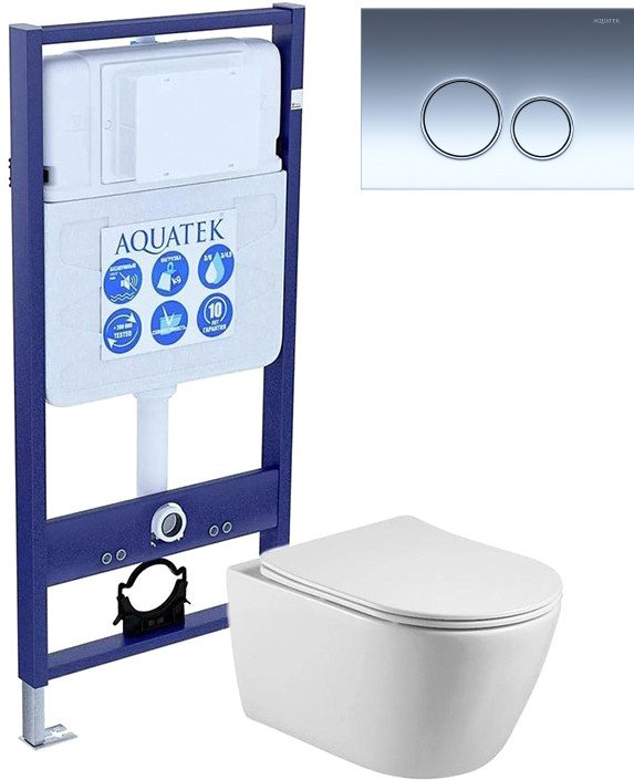 

Унитаз подвесной Aquatek Бетта INS-0000012+KDI-0000018+KKI-0000002+AQ1253W-00