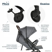 Коляска прогулочная «книга» Pituso Camino (темно-серый)