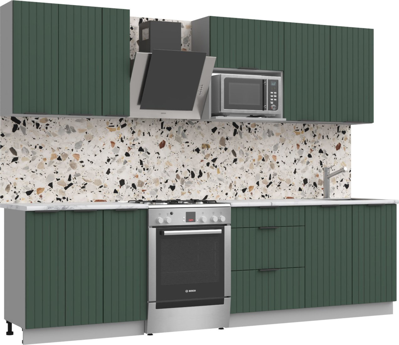 

Готовая кухня Arvento АНТА-плюс 2.2м (зеленый)