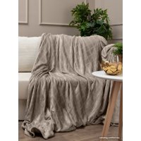 Плед Tex Republic Elite Клетка Фланель Евро 93383 (бежевый)