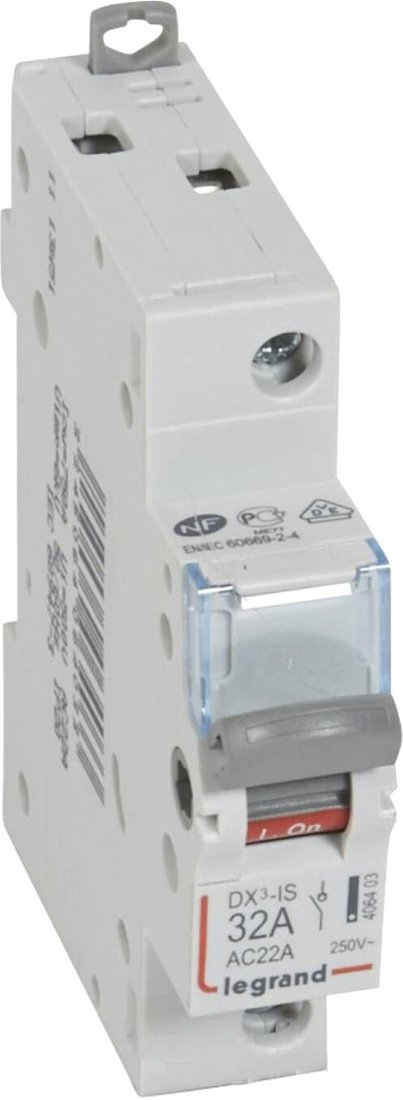 

Выключатель нагрузки Legrand DX3 1П 32A 406403