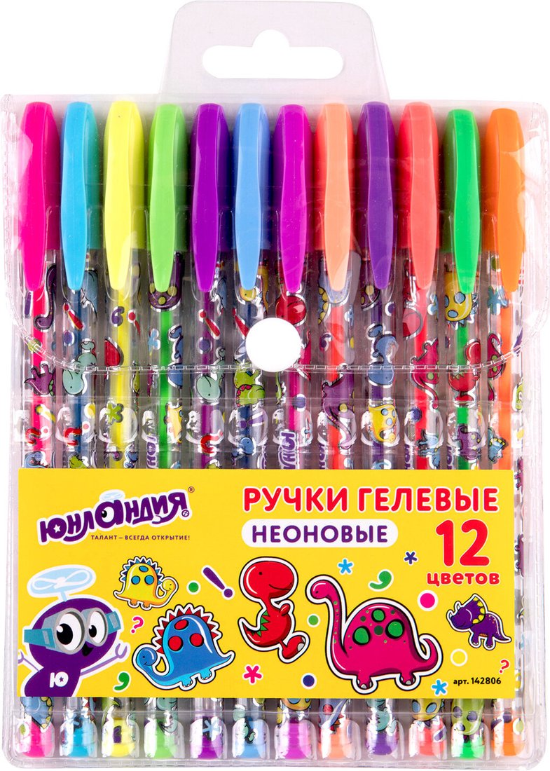 

Набор гелевых ручек Юнландия Неон 142806 (12шт)